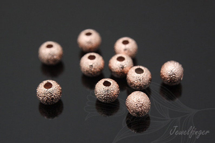 [W] B653-Pink Gold Plated-(100pcs)-Stardust Brass Bead-4mm Sanding Beads-Wholesale Metal Beads, [PRODUCT_SEARCH_KEYWORD], JEWELFINGER-INBEAD, [CURRENT_CATE_NAME]