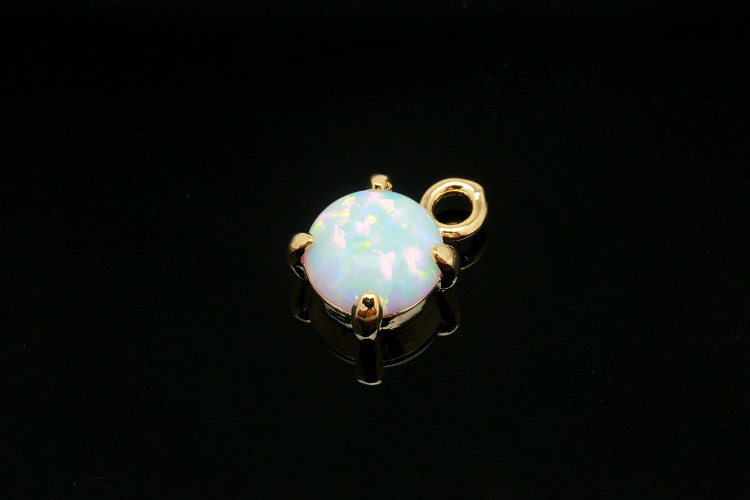 [W] CH4030-Gold Plated-(10pcs)-8*12mm Tiny Opal Charms-Necklace Earrings Making Supply-Wholesale Charms, [PRODUCT_SEARCH_KEYWORD], JEWELFINGER-INBEAD, [CURRENT_CATE_NAME]