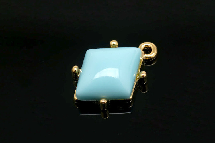 [W] R042-Gold Plated-(20pcs)-13*15mm Turquoise Color Epoxy Charms-Jewelry Findings-Wholesale Charms, [PRODUCT_SEARCH_KEYWORD], JEWELFINGER-INBEAD, [CURRENT_CATE_NAME]