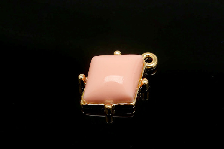 [W] R044-Gold Plated-(20pcs)-13*15mm Pink Color Epoxy Charms-Jewelry Findings-Wholesale Charms, [PRODUCT_SEARCH_KEYWORD], JEWELFINGER-INBEAD, [CURRENT_CATE_NAME]