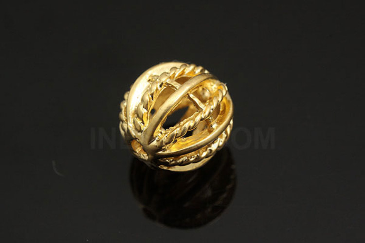 B307-Matt Gold Plated-(2pcs)-11mm Ball Beads-Wholesale Metal Beads, [PRODUCT_SEARCH_KEYWORD], JEWELFINGER-INBEAD, [CURRENT_CATE_NAME]