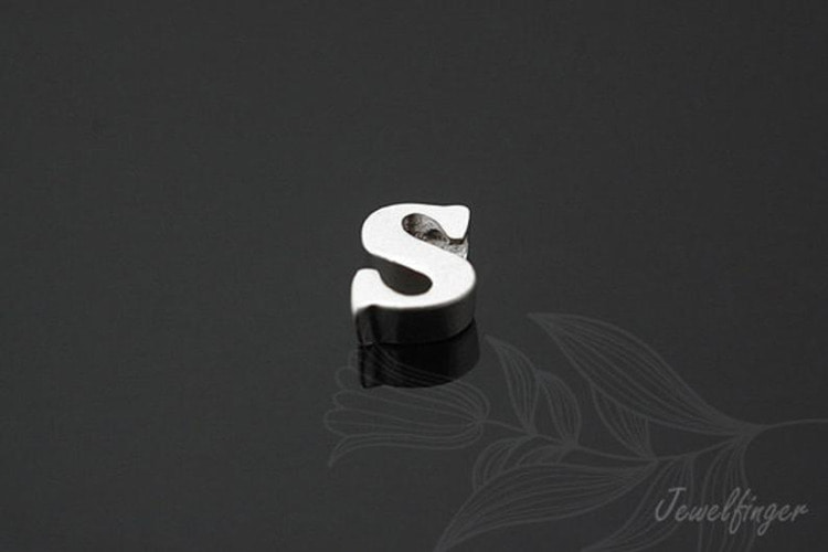 S830-Matt Rhodium Plated-(2pcs)-Initial Pendant s-Jewelry Making-Wholesale Jewelry Finding-Jewelry Supplies-Wholesale Initial, [PRODUCT_SEARCH_KEYWORD], JEWELFINGER-INBEAD, [CURRENT_CATE_NAME]