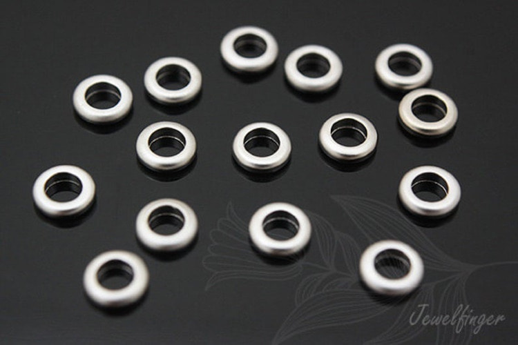 [W] B678-Matt Rhodium Plated-(1000pcs)-4mm Metal Rondelle Beads-Brass Tiny Spaser Beads-Wholesale Metal Rondell, [PRODUCT_SEARCH_KEYWORD], JEWELFINGER-INBEAD, [CURRENT_CATE_NAME]