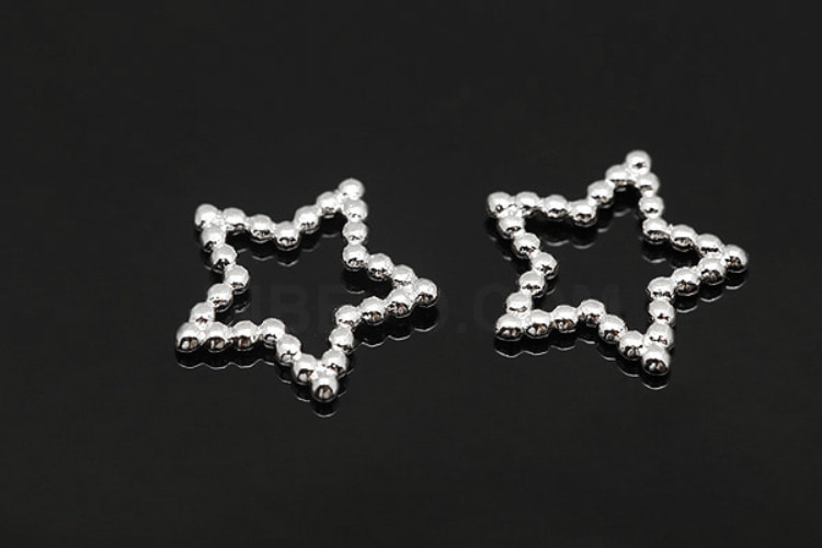 M1678-Rhodium Plated-(2pcs)-Star Charm-Wholesale Charms, [PRODUCT_SEARCH_KEYWORD], JEWELFINGER-INBEAD, [CURRENT_CATE_NAME]