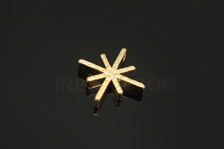 M1046-Matt Gold Plated-(2pcs)-Snowflake Beads-Jewelry Making Supply-Wholesale Metal Beads, [PRODUCT_SEARCH_KEYWORD], JEWELFINGER-INBEAD, [CURRENT_CATE_NAME]