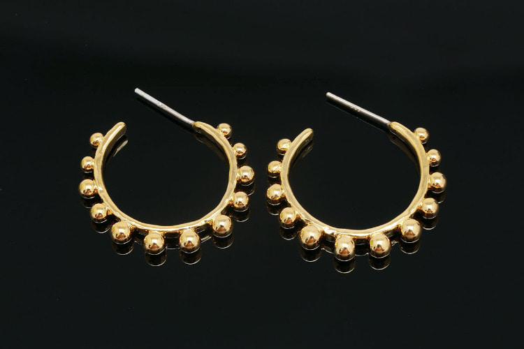 [W] CH3001-Gold Plated (10pairs)-Bold Round Earrings-Unique Earrings-Jewelry Findings-Silver Post, [PRODUCT_SEARCH_KEYWORD], JEWELFINGER-INBEAD, [CURRENT_CATE_NAME]