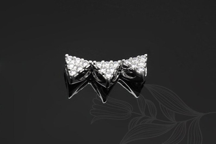 [W] M1045-Rhodium Plated-(10pcs)-Cubic Beads-Tiny Cubic Triangle-Wholesale Metal Beads, [PRODUCT_SEARCH_KEYWORD], JEWELFINGER-INBEAD, [CURRENT_CATE_NAME]