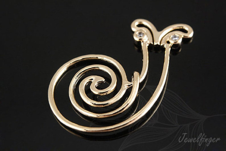 S241-Gold Plated-(2pcs)-Wire Snail-Brass Snail Pendant-Necklace Earrings Making Supply-Wholesale Pendants, [PRODUCT_SEARCH_KEYWORD], JEWELFINGER-INBEAD, [CURRENT_CATE_NAME]