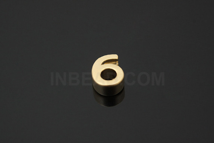 S771-Matt Gold Plated-(2pcs)-Number 6-Jewelry Making-Wholesale Jewelry Finding-Jewelry Supplies-Wholesale Number, [PRODUCT_SEARCH_KEYWORD], JEWELFINGER-INBEAD, [CURRENT_CATE_NAME]