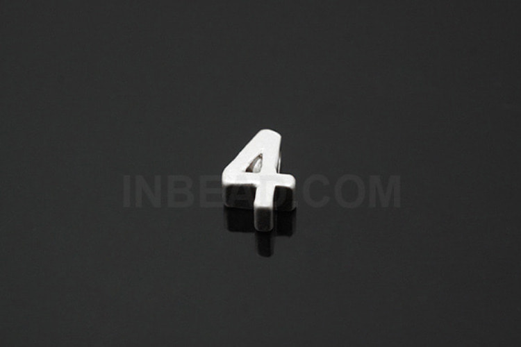 S779-Matt Rhodium Plated-(2pcs)-Number 4-Jewelry Making-Wholesale Jewelry Finding-Jewelry Supplies-Wholesale Number, [PRODUCT_SEARCH_KEYWORD], JEWELFINGER-INBEAD, [CURRENT_CATE_NAME]