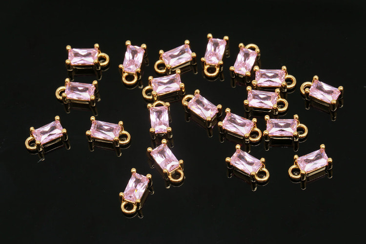 [W] CH3014-Gold Plated-(20pcs)-Tiny Pink Cubic Charms-Rectangule Small Cubic Pendant-Wholesale Charms, [PRODUCT_SEARCH_KEYWORD], JEWELFINGER-INBEAD, [CURRENT_CATE_NAME]
