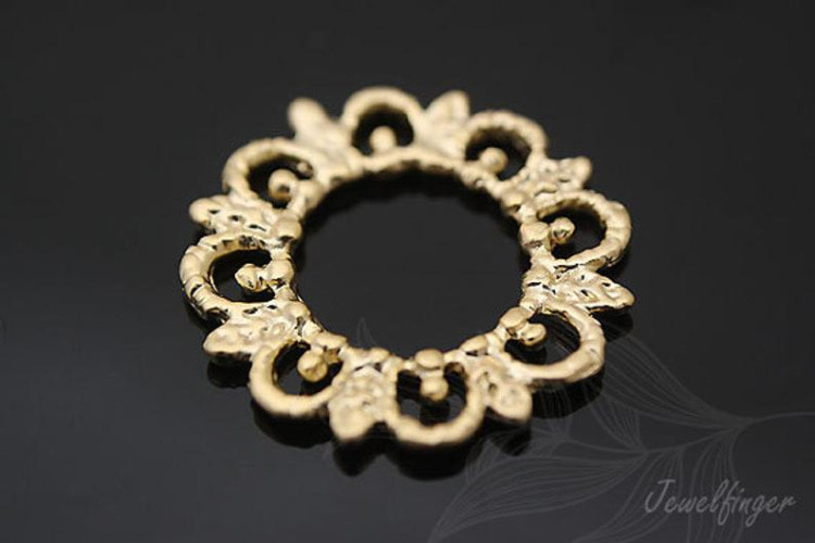 C882-Matt Gold Plated-(2pcs)-Lace Metal Beads-Wholesale Metal Beads, [PRODUCT_SEARCH_KEYWORD], JEWELFINGER-INBEAD, [CURRENT_CATE_NAME]
