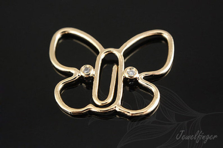 S239-Gold Plated-(2pcs)-Wire Butterfly-Brass Butterfly Pendant-Necklace Earrings Making Supply-Wholesale Pendants, [PRODUCT_SEARCH_KEYWORD], JEWELFINGER-INBEAD, [CURRENT_CATE_NAME]
