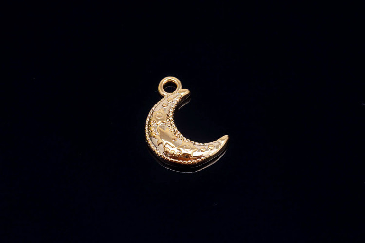CH4041-Gold Plated-(2pcs)-Moon Charms-Tiny Moon Pendant-Necklace Earrings Making Supply-Wholesale Charms, [PRODUCT_SEARCH_KEYWORD], JEWELFINGER-INBEAD, [CURRENT_CATE_NAME]
