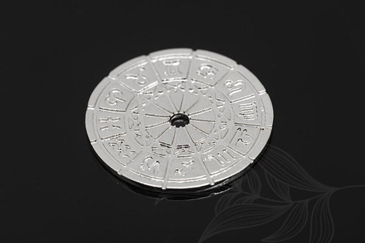[W] M1699-Rhodium Plated-(20pcs)-Star Sign-Circle Charm-Wholesale Charms, [PRODUCT_SEARCH_KEYWORD], JEWELFINGER-INBEAD, [CURRENT_CATE_NAME]