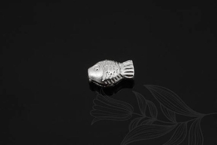 [W] E1094-Matt Rhodium Plated-(20pcs)-Small Fish Beads-Jewelry Making Supply-Wholesale Metal Beads, [PRODUCT_SEARCH_KEYWORD], JEWELFINGER-INBEAD, [CURRENT_CATE_NAME]