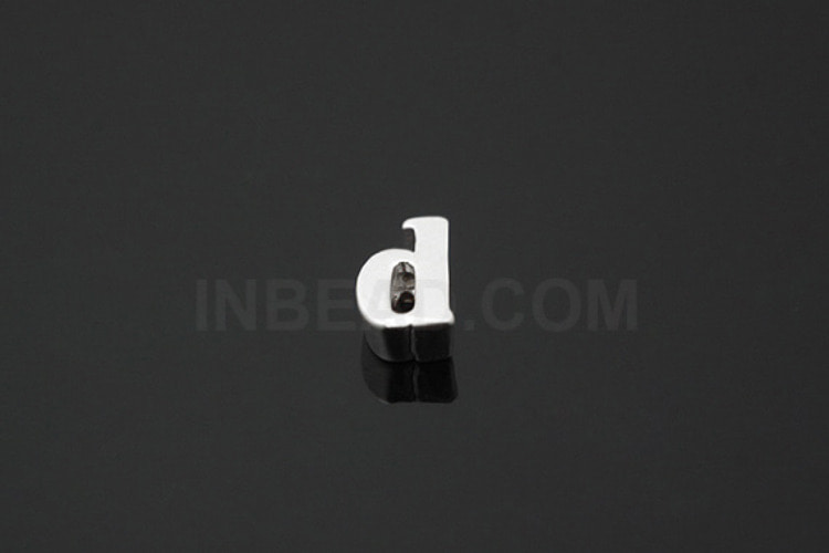 S815-Matt Rhodium Plated-(2pcs)-Initial Pendant d-Jewelry Making-Wholesale Jewelry Finding-Jewelry Supplies-Wholesale Initial, [PRODUCT_SEARCH_KEYWORD], JEWELFINGER-INBEAD, [CURRENT_CATE_NAME]