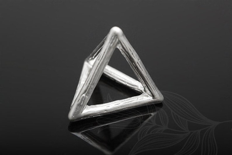 H998-Matt Rhodium Plated-(2pcs)-Pyramid Beads-Wholesale Metal Beads, [PRODUCT_SEARCH_KEYWORD], JEWELFINGER-INBEAD, [CURRENT_CATE_NAME]