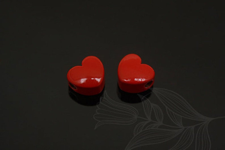 [W] M1557-Red Coating-(20pcs)-Heart Beads-Jewelry Making Supply-Wholesale Metal Beads, [PRODUCT_SEARCH_KEYWORD], JEWELFINGER-INBEAD, [CURRENT_CATE_NAME]