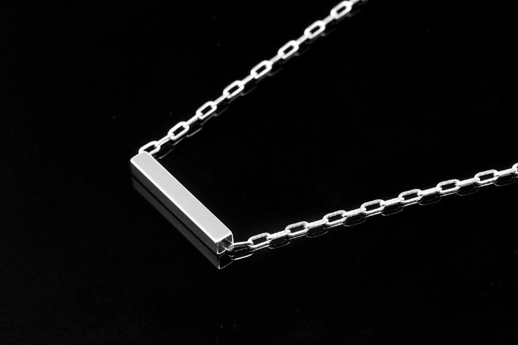S1364-Rhodium Plated-(6pcs)-20*3mm Metal Tube Beads-Stamping Blanks Bar-Square Pipe Charms-Wholesale Metal Beads, [PRODUCT_SEARCH_KEYWORD], JEWELFINGER-INBEAD, [CURRENT_CATE_NAME]