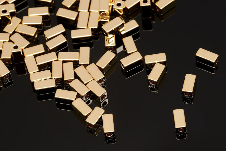 [W] H569-Gold Plated-(100pcs)-3*6mm Square Tube Beads-Spacer Beads-Bracelet Beads-Brass Cube Beads-Wholesale Metal Beads, [PRODUCT_SEARCH_KEYWORD], JEWELFINGER-INBEAD, [CURRENT_CATE_NAME]