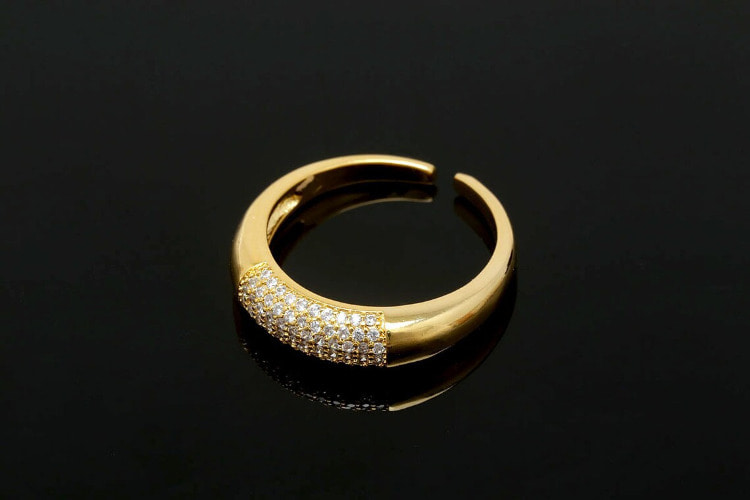 [W] CH4024-Gold Plated e-coat Anti Tarnish-(10pcs)-Special CZ Ring, Adjustable Gold Ring-Layering Ring-Everyday Jewelry-Jewelry Findings-Wholesale Ring, [PRODUCT_SEARCH_KEYWORD], JEWELFINGER-INBEAD, [CURRENT_CATE_NAME]