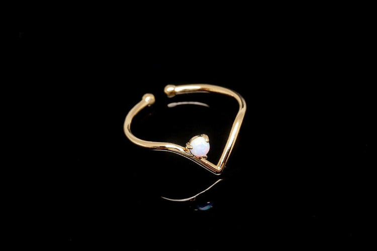 F10-Gold Plated-(1piece)-Opal Simple Ring, Adjustable Gold Ring-Layering Ring-Everyday Jewelry-Jewelry Findings-Wholesale Ring, [PRODUCT_SEARCH_KEYWORD], JEWELFINGER-INBEAD, [CURRENT_CATE_NAME]