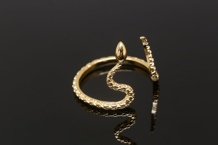 F143-Gold Plated-(1piece)-Unique Snake Ring, Adjustable Gold Ring-Layering Ring-Everyday Jewelry-Jewelry Findings-Wholesale Ring, [PRODUCT_SEARCH_KEYWORD], JEWELFINGER-INBEAD, [CURRENT_CATE_NAME]