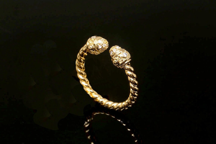 [W] CH105-Gold Plated e-coat Anti Tarnish-(10pcs)-Cubic Rope Ring, Adjustable Gold Ring-Layering Ring-Everyday Jewelry-Jewelry Findings-Wholesale Ring, [PRODUCT_SEARCH_KEYWORD], JEWELFINGER-INBEAD, [CURRENT_CATE_NAME]