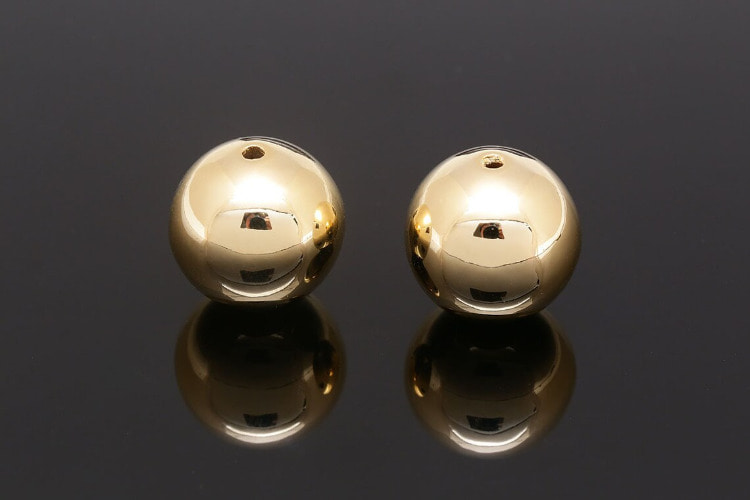 B182-Gold Plated-(4pcs)-16mm CCB Round Beads-Jewelry Making-Ball Pendant-Wholesale Metal Beads, [PRODUCT_SEARCH_KEYWORD], JEWELFINGER-INBEAD, [CURRENT_CATE_NAME]