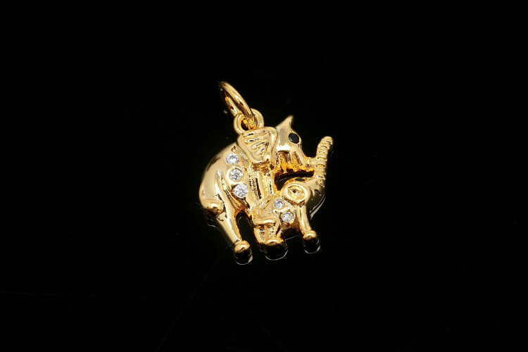 [W] CH3017-Gold Plated-(20pcs)-CZ Elephant Charms-Elephant Pendant-Necklace Earrings Making Supply-Wholesale Charms, [PRODUCT_SEARCH_KEYWORD], JEWELFINGER-INBEAD, [CURRENT_CATE_NAME]