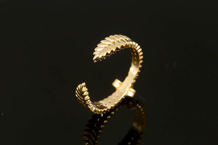 [W] CH107-Gold Plated E-Coat-(20pcs)-Leaf Simple Ring, Adjustable Gold Ring-Layering Ring-Everyday Jewelry-Jewelry Findings-Wholesale Ring, [PRODUCT_SEARCH_KEYWORD], JEWELFINGER-INBEAD, [CURRENT_CATE_NAME]