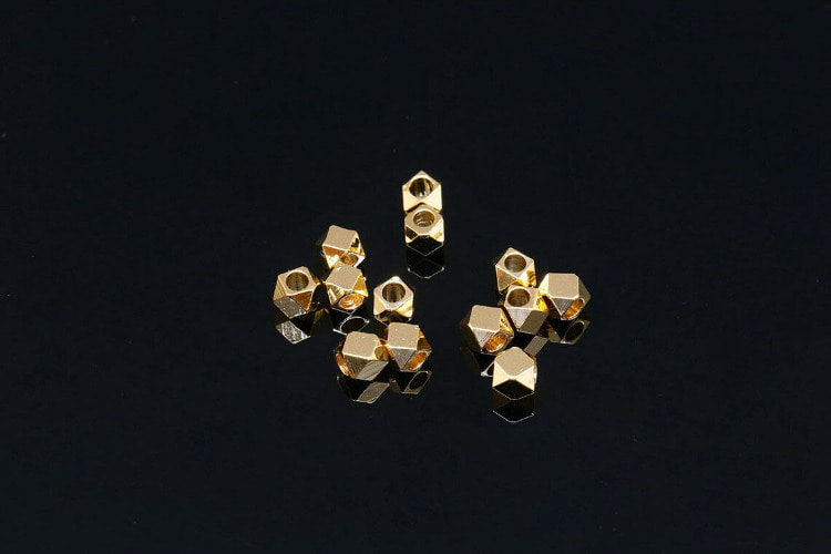 [W] S1355-Gold Plated-(300pcs)-3mm Faceted Cube Beads-Wholesale Metal Beads, [PRODUCT_SEARCH_KEYWORD], JEWELFINGER-INBEAD, [CURRENT_CATE_NAME]