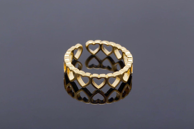 R015-Gold Plated e-coat Anti Tarnish-(1piece)-5mm Heart Ring, Adjustable Tiny Heart Ring-Layering Ring-Everyday Jewelry-Jewelry Findings-Wholesale Ring, [PRODUCT_SEARCH_KEYWORD], JEWELFINGER-INBEAD, [CURRENT_CATE_NAME]