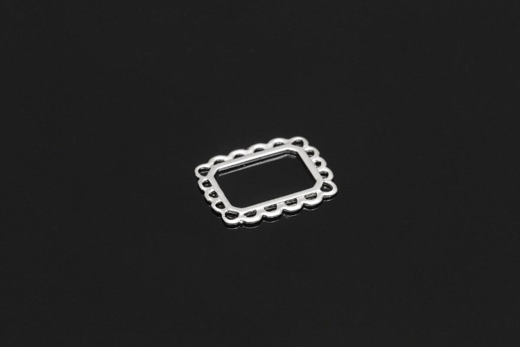 M1874-Matt Rhodium Plated-(2pcs)-Rectangle Lace Frame Charm-Wholesale Charms, [PRODUCT_SEARCH_KEYWORD], JEWELFINGER-INBEAD, [CURRENT_CATE_NAME]