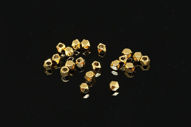 S1353-Gold Plated-(30pcs)-2mm Faceted Cube Beads-Wholesale Metal Beads, [PRODUCT_SEARCH_KEYWORD], JEWELFINGER-INBEAD, [CURRENT_CATE_NAME]
