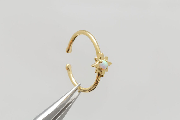 [W] R020-Gold Plated e-coat Anti Tarnish-(20pcs)-Opal Sun Ring, Adjustable Opal Tiny Star Ring-Layering Ring-Everyday Jewelry-Jewelry Findings-Wholesale Ring, [PRODUCT_SEARCH_KEYWORD], JEWELFINGER-INBEAD, [CURRENT_CATE_NAME]
