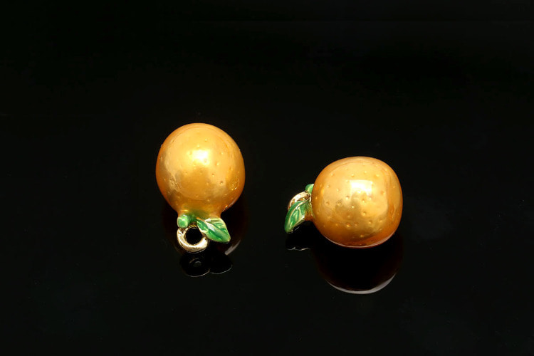 [W] M1952-Gold Plated-(20pcs)-Tiny Orange Pendant-Epoxy Miniature Fruit Charms-Wholesale Charms, [PRODUCT_SEARCH_KEYWORD], JEWELFINGER-INBEAD, [CURRENT_CATE_NAME]