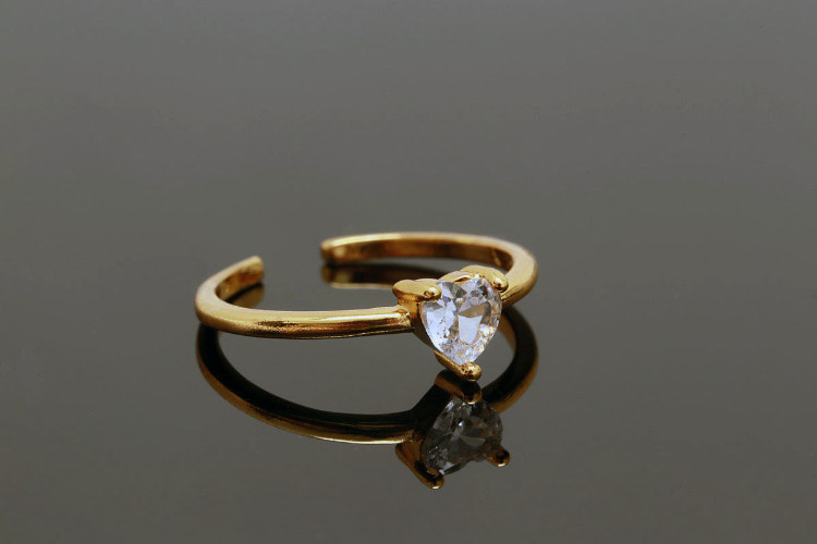 [W] R052-Gold Plated E-coat Anti Tarnish-(20pcs)-Heart Cubic Simple Ring, Adjustable Gold Cubic Ring-Everyday Jewelry-Jewelry Findings-Wholesale Ring, [PRODUCT_SEARCH_KEYWORD], JEWELFINGER-INBEAD, [CURRENT_CATE_NAME]