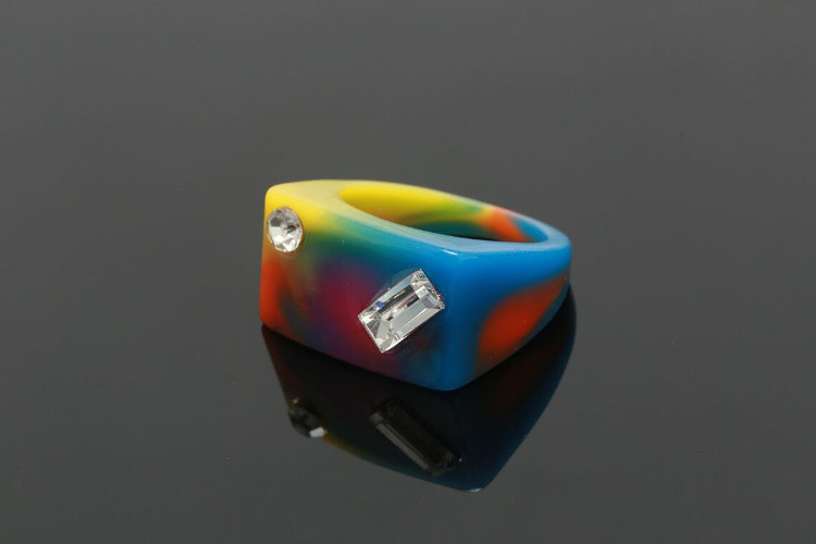 H298-Epoxy Ring-(1piece)-Cubic Stone Epoxy Ring US Size 8 1/2-Simple Ring-Multi-color Ring-Unique Ring-Wholesale Ring, [PRODUCT_SEARCH_KEYWORD], JEWELFINGER-INBEAD, [CURRENT_CATE_NAME]