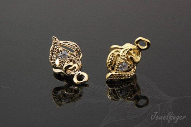 [W] H534-Gold Plated-(20pcs)-Cubic Pinch Bail-Pendant Bail-Pinch Clip Bail-Brass Rose Bail-Wholesale Bail, [PRODUCT_SEARCH_KEYWORD], JEWELFINGER-INBEAD, [CURRENT_CATE_NAME]