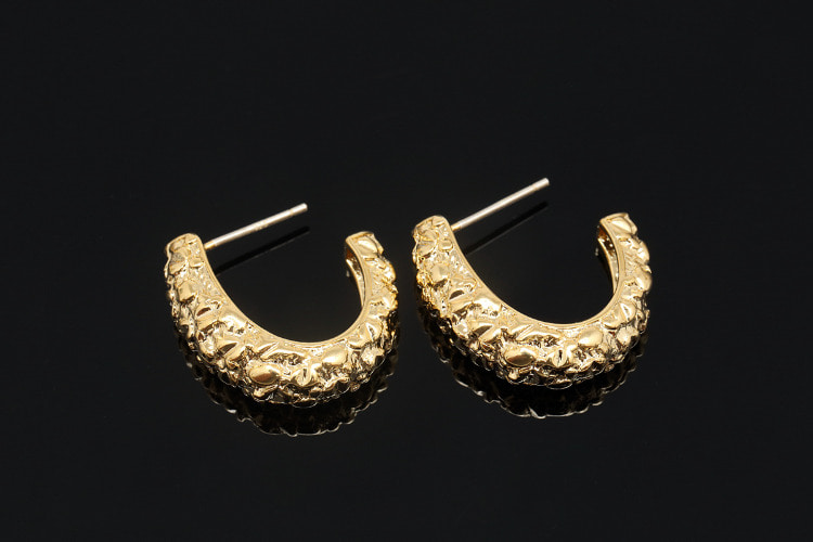 CH6053-Gold Plated (1pairs)-21.5mm Unique Earrings-Jewelry Findings-Silver Post, [PRODUCT_SEARCH_KEYWORD], JEWELFINGER-INBEAD, [CURRENT_CATE_NAME]