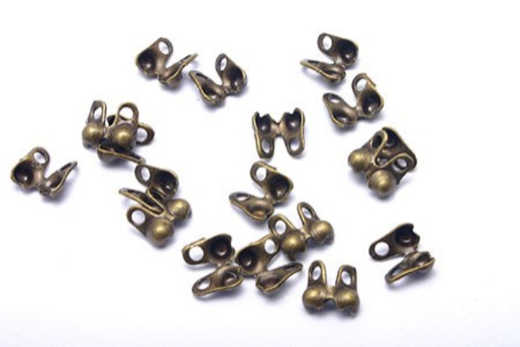 B080-Antiqued Brass-(80pcs)-Ball Chain Connectors Clasps-For 1~1.5mm Ball Chain-Crimp Type-Wholesale Zip, [PRODUCT_SEARCH_KEYWORD], JEWELFINGER-INBEAD, [CURRENT_CATE_NAME]