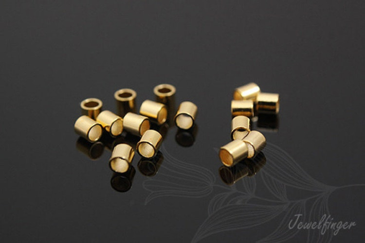 B489-Gold Plated-Clamp-2x2 mm Crimp Tubes (2g), [PRODUCT_SEARCH_KEYWORD], JEWELFINGER-INBEAD, [CURRENT_CATE_NAME]
