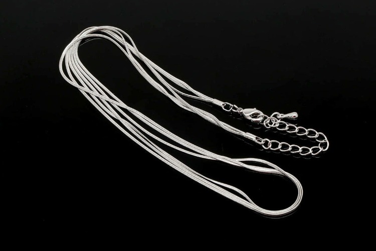 R024-Ternary Alloy Plated-SN120 Flat Snake Chain-41cm+Extender 5cm 3Line Tiny Snake Chain(1piece), [PRODUCT_SEARCH_KEYWORD], JEWELFINGER-INBEAD, [CURRENT_CATE_NAME]