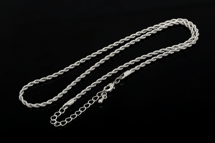 R009-Ternary Alloy Plated E-Coat Anti Tarnish FR 0.5 Rope Chain Necklace-41cm+Extender 5cm (1piece), [PRODUCT_SEARCH_KEYWORD], JEWELFINGER-INBEAD, [CURRENT_CATE_NAME]
