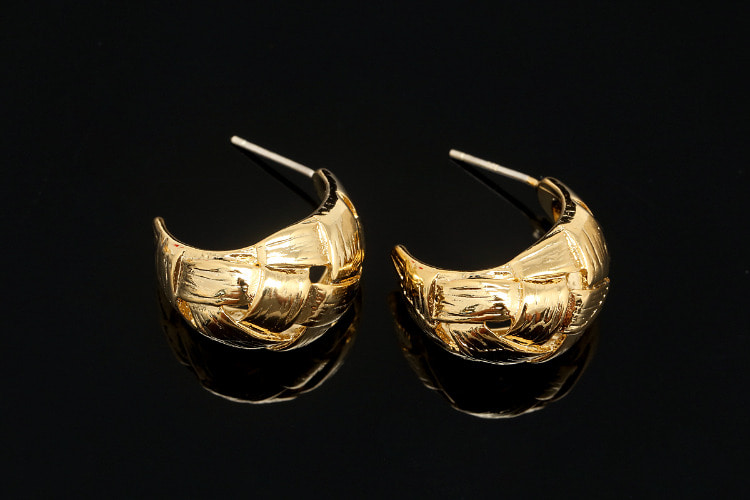 [W] CH6052-Gold Plated (10pairs)-21.5mm Unique Earrings-Jewelry Findings-Silver Post, [PRODUCT_SEARCH_KEYWORD], JEWELFINGER-INBEAD, [CURRENT_CATE_NAME]
