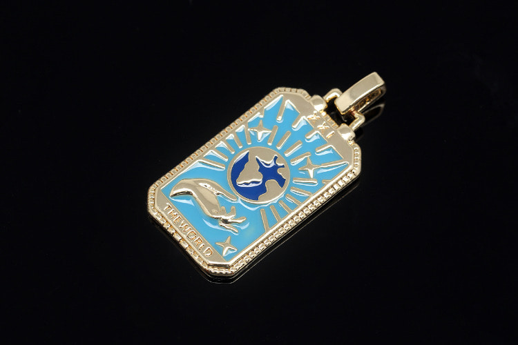 CH6057-Gold Plated E-Coat Anti Tarnish-(1piece)-Enamel Tarot Card Pendants-Medallion Necklace Charm-Wholesale Pendants, [PRODUCT_SEARCH_KEYWORD], JEWELFINGER-INBEAD, [CURRENT_CATE_NAME]