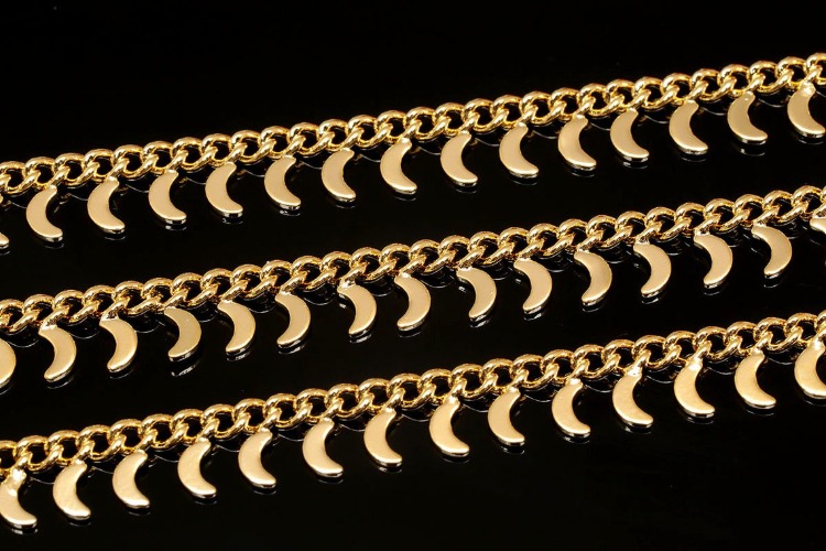A076-Gold Plated 180S Tiny Moon Chain-Hand Made Chain (1M), [PRODUCT_SEARCH_KEYWORD], JEWELFINGER-INBEAD, [CURRENT_CATE_NAME]