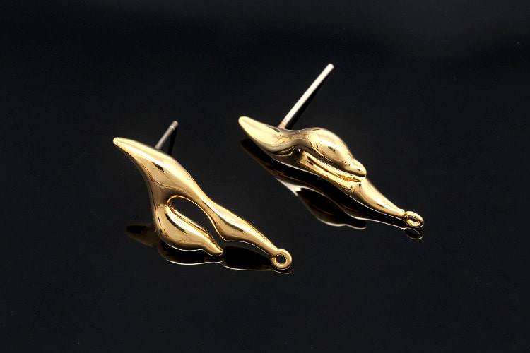 [W] CH6044-Gold Plated (10pairs)-8.5*24mm Unique Earrings-Jewelry Findings-Jewelry Making Supply-Silver Post, [PRODUCT_SEARCH_KEYWORD], JEWELFINGER-INBEAD, [CURRENT_CATE_NAME]